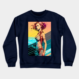 surf vibes, surfer girl, beach party, v6 Crewneck Sweatshirt